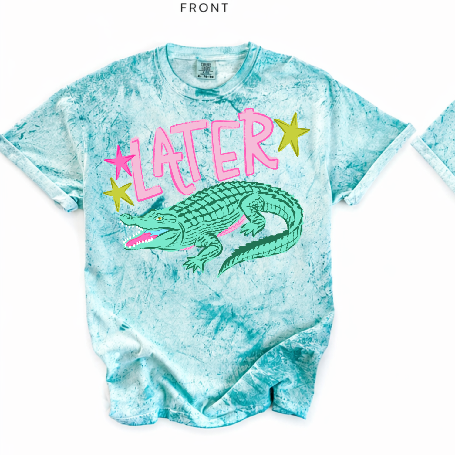 Later Gator.. After A While Crocodile font & back comfort colors tee