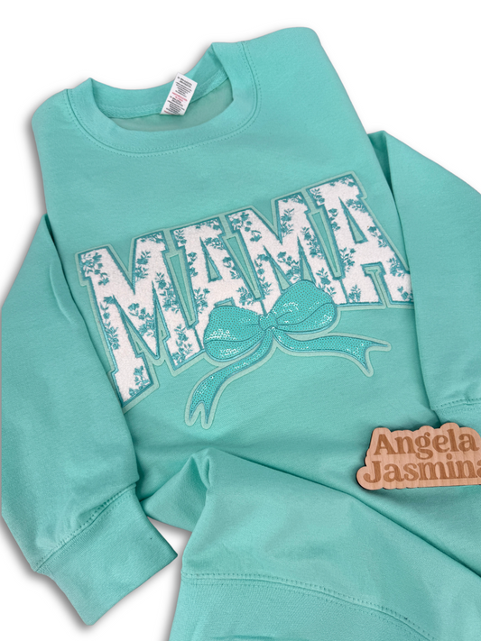 Aqua Mama Floral Bow Sweatshirt