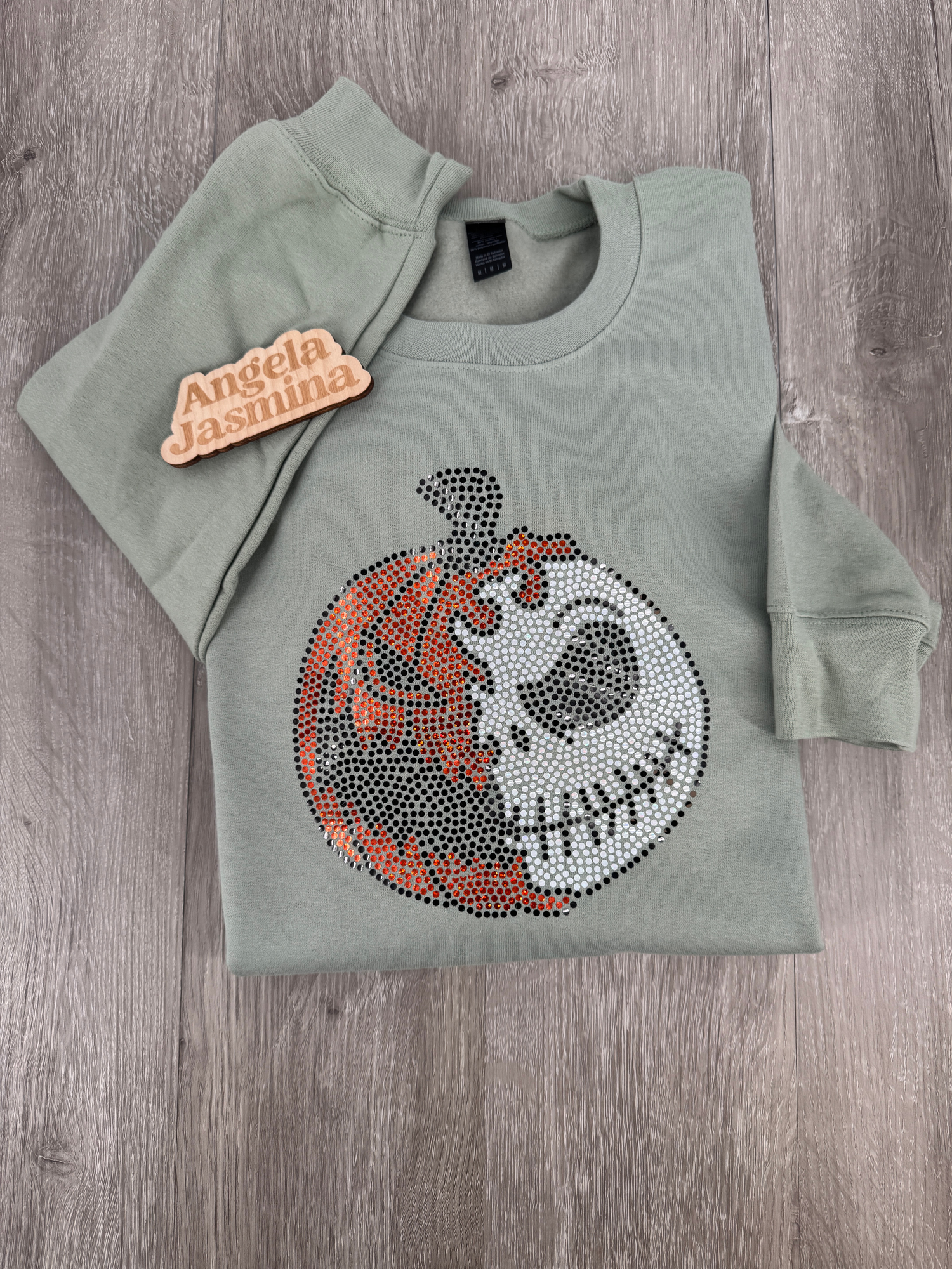 Pumpkin Skeleton Bling Sweatshirt