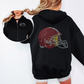 Custom Football Helmet Bling Full Zip Hoodie