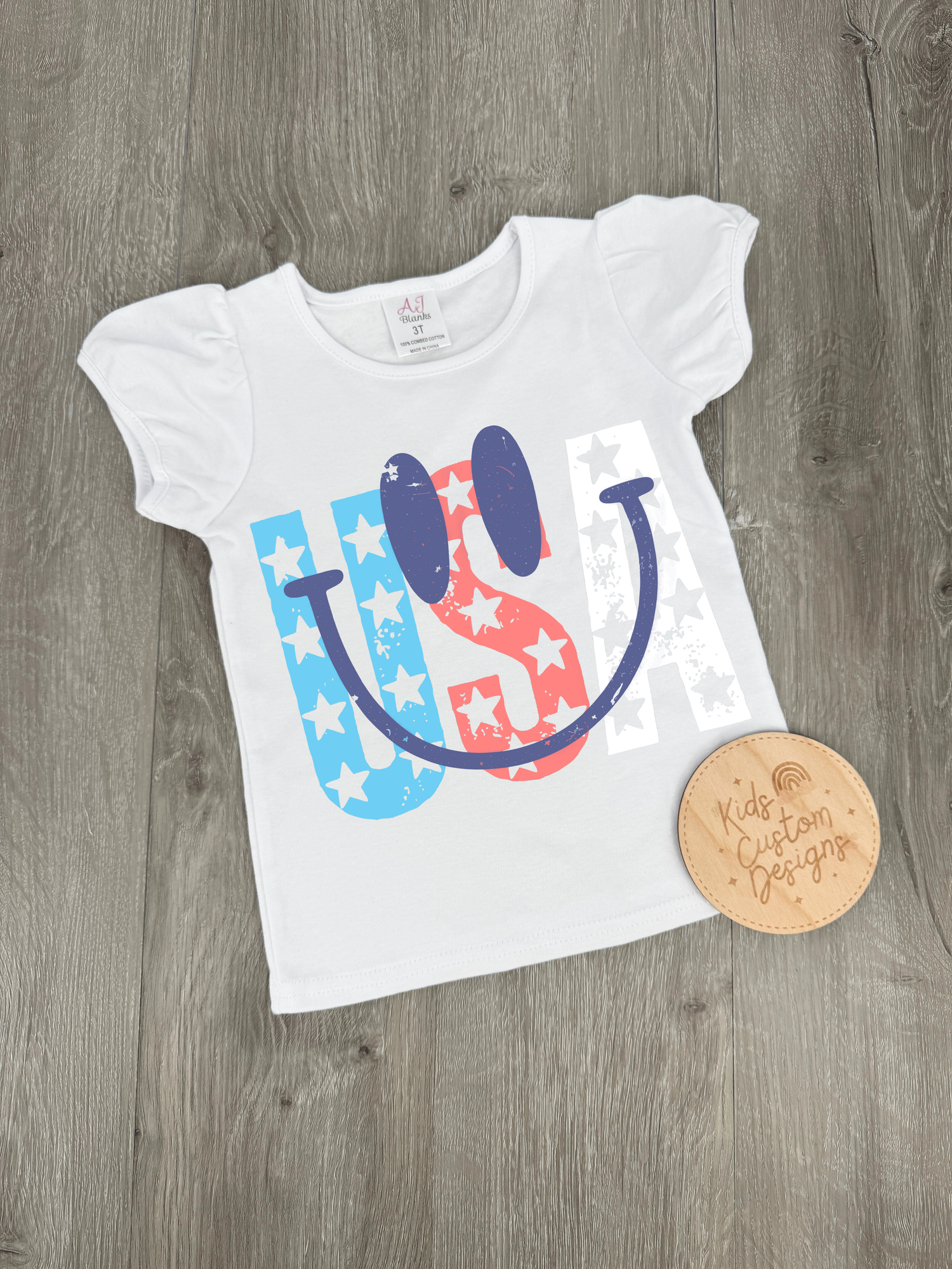 KIDS USA Smiley Face DTF Transfer