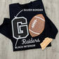 Custom Go Football Glitter Embroidered Sweatshirt