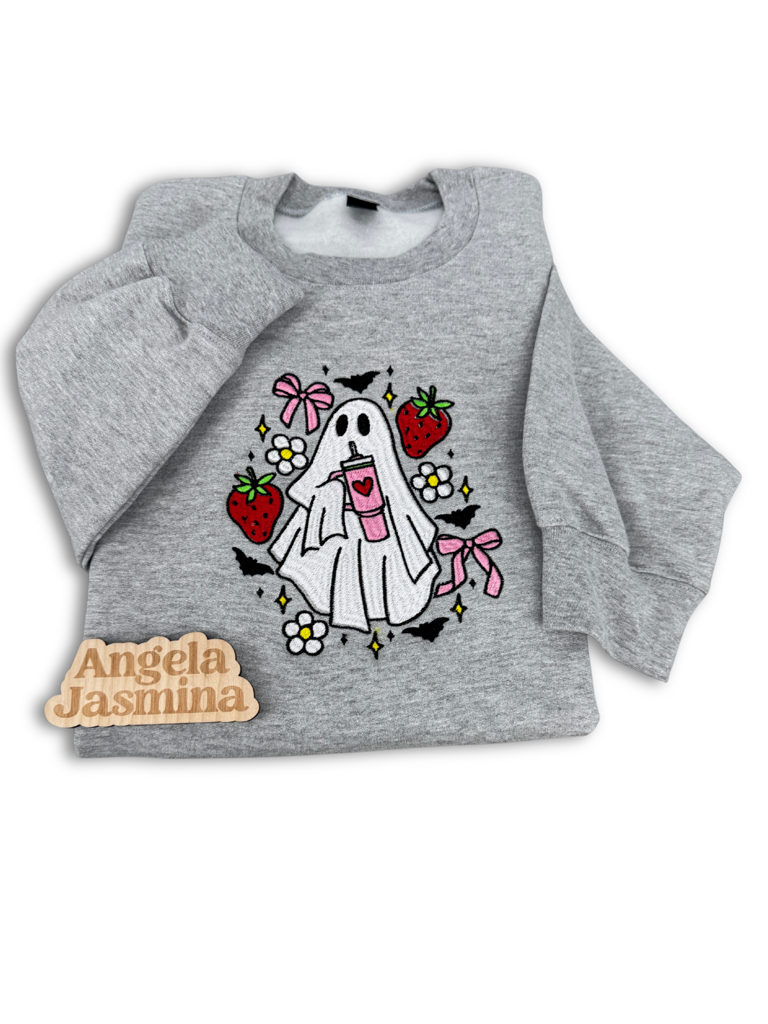 Strawberry Ghost Embroidered Sweatshirt