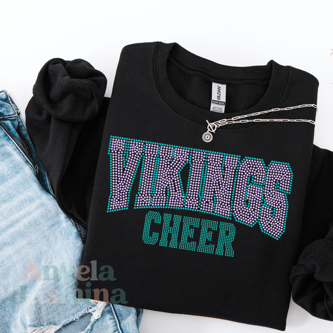 Vikings Cheer Curved Spangle Transfer