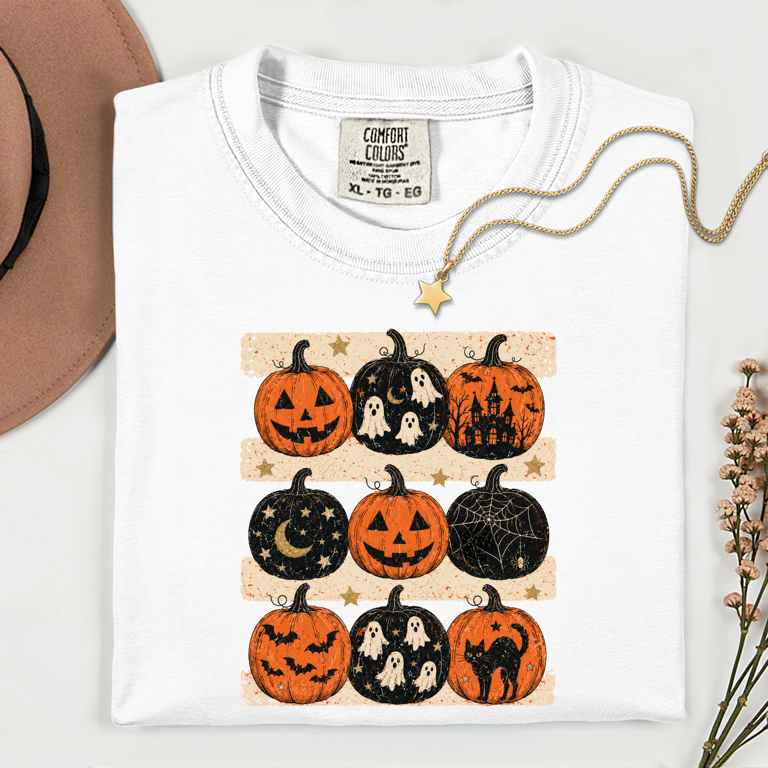 Pumpkins with Stars 11 inch DTF TRANSFER