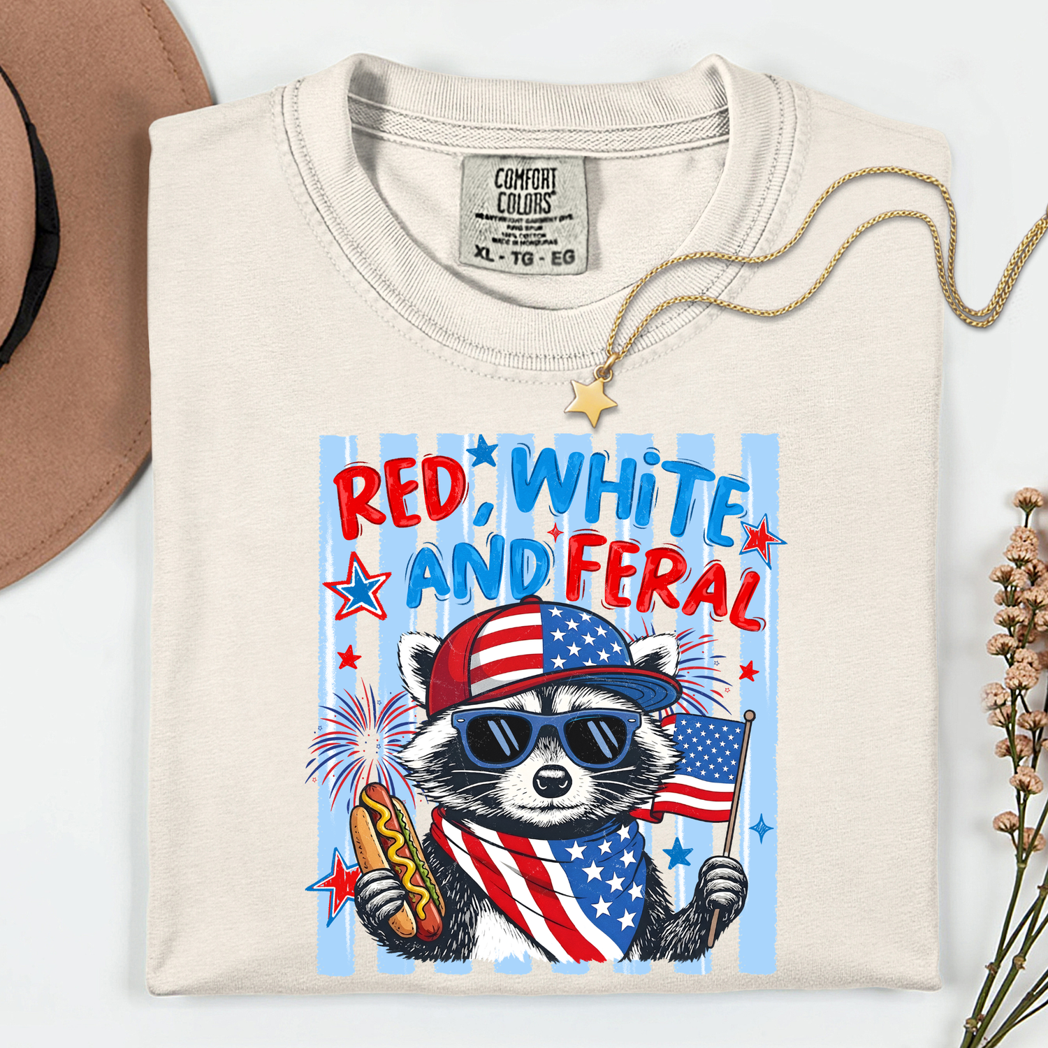 ADULT Red, White and Feral DTF TRANSFER