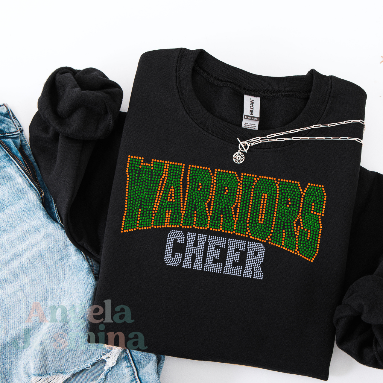 Warriors Cheer Curved Spangle Transfer