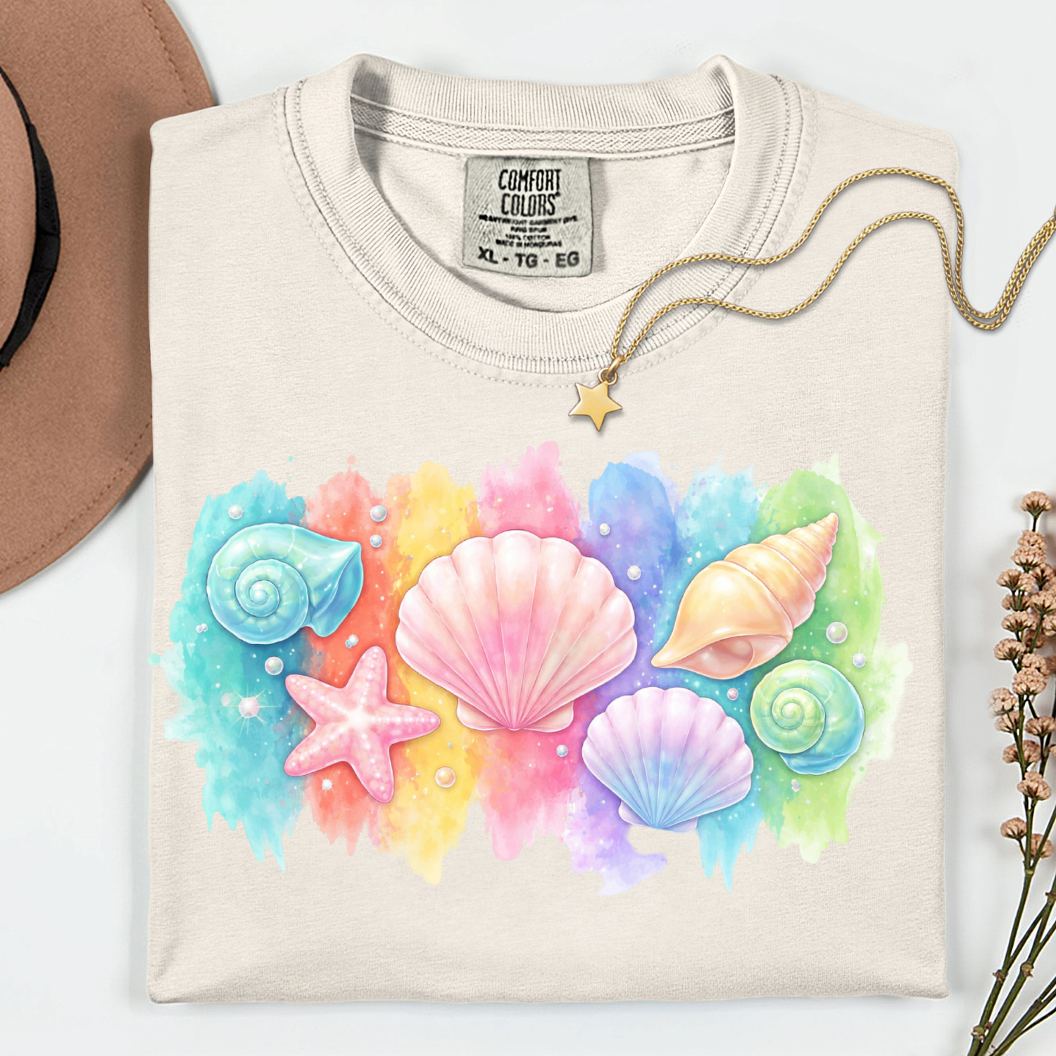 ADULT Pastel Seashells DTF TRANSFER