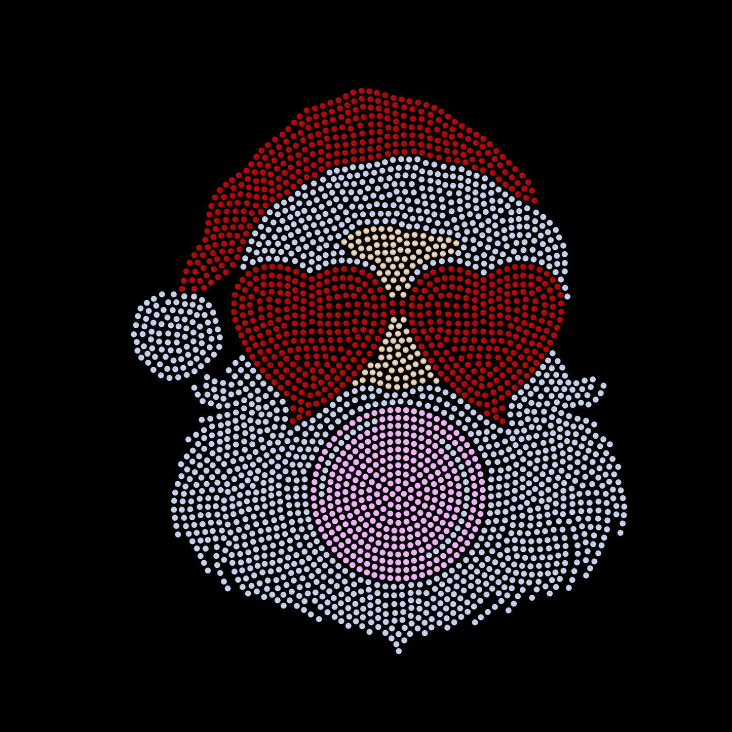 Bubble Gum Santa SPANGLE BLING Transfer