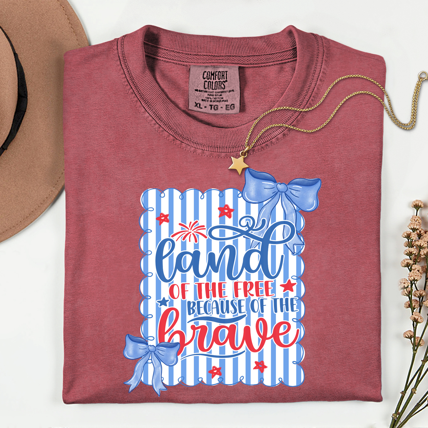 ADULT Land of Free Because of Brave DTF TRANSFER