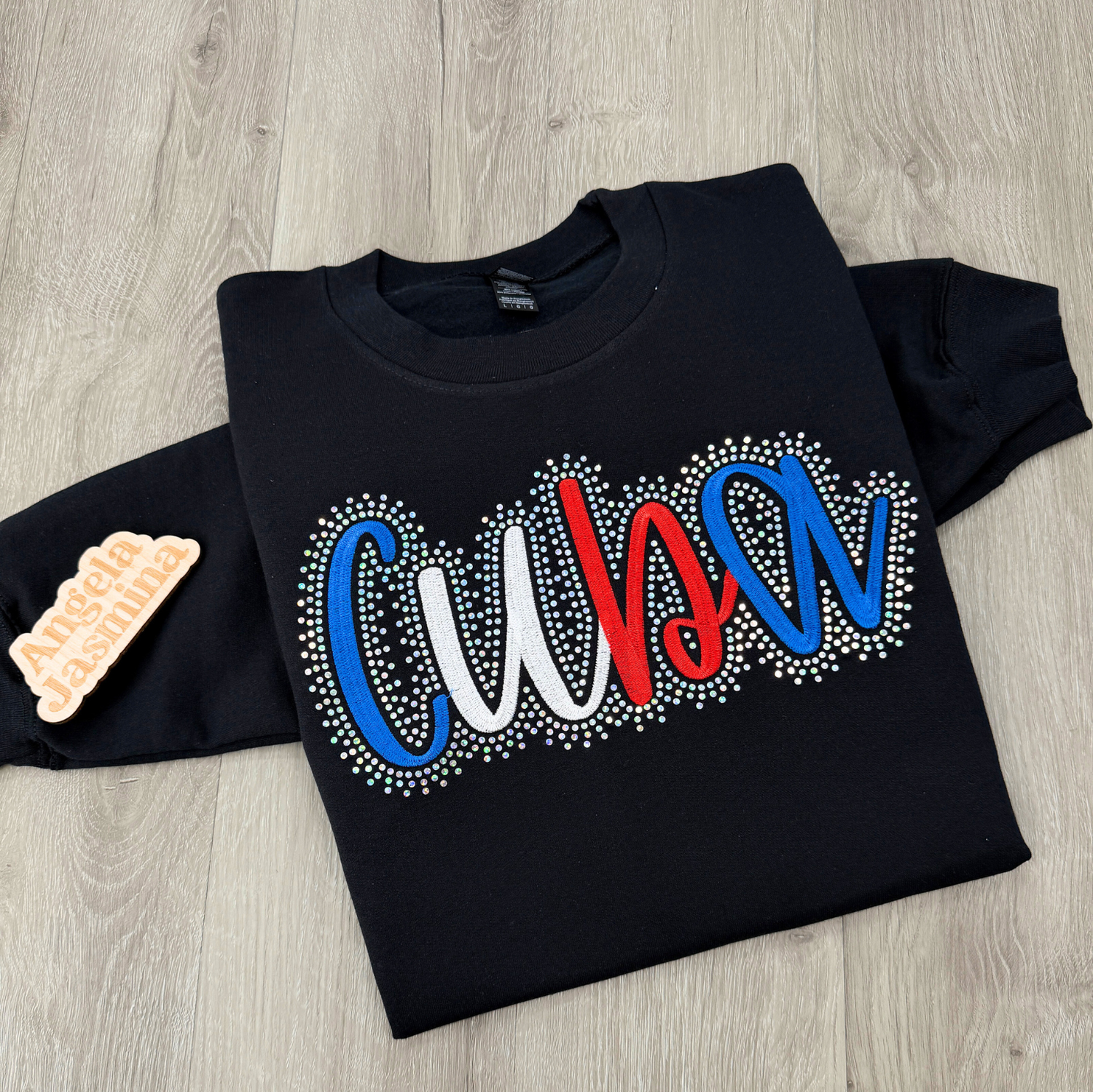 Cuba Embroidered and Bling Sweatshirt