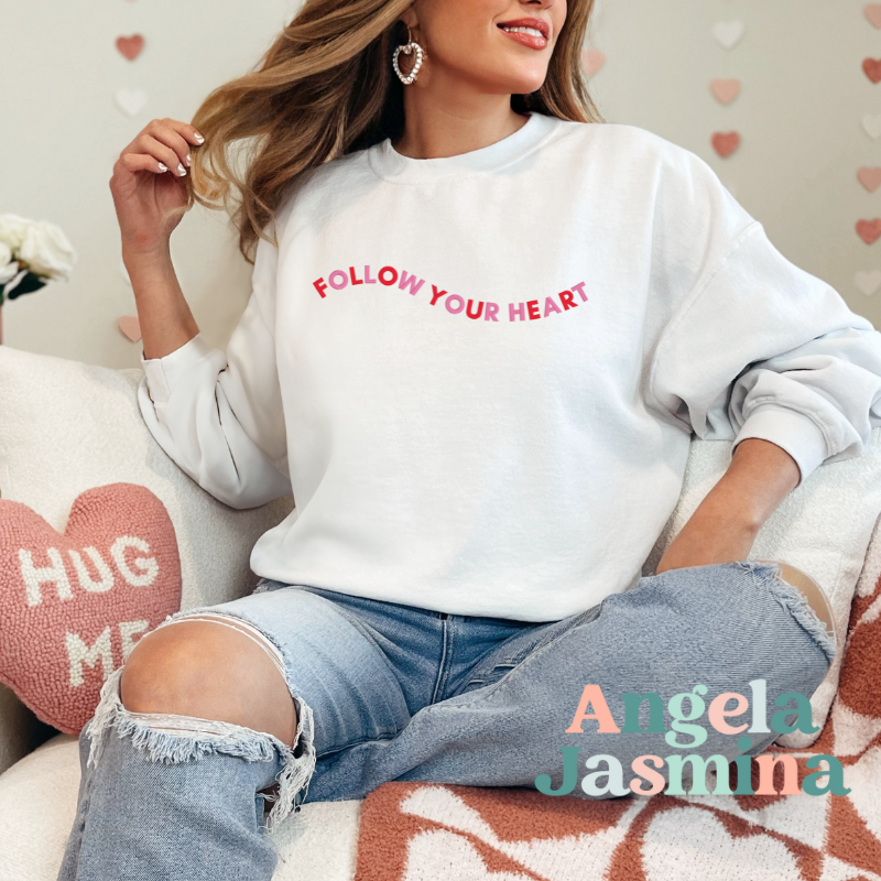Follow Your Heart Embroidered Sweatshirt