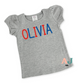 Girls Personalized Embroidered Bead Patriotic Shirt