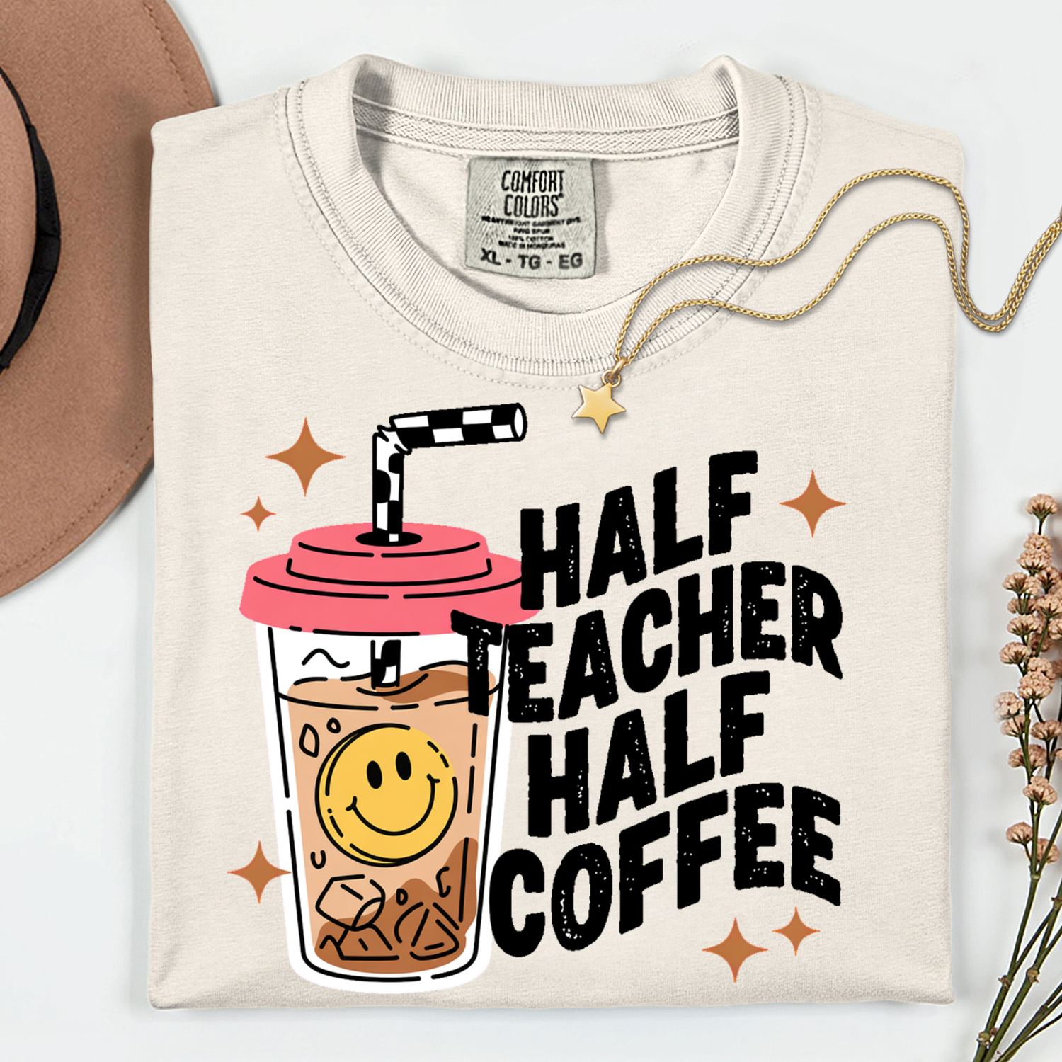 Half Teacher Half Coffee 11 inch DTF TRANSFER