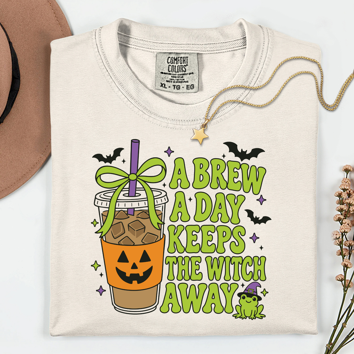 A Brew a Day Keeps the Witch Away 11 inch DTF TRANSFER