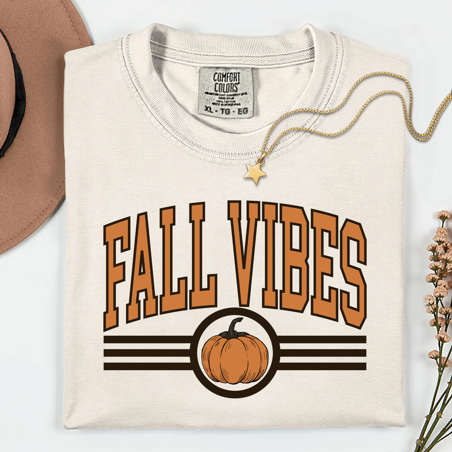 Fall Vibes Pumpkin 11 inch DTF TRANSFER