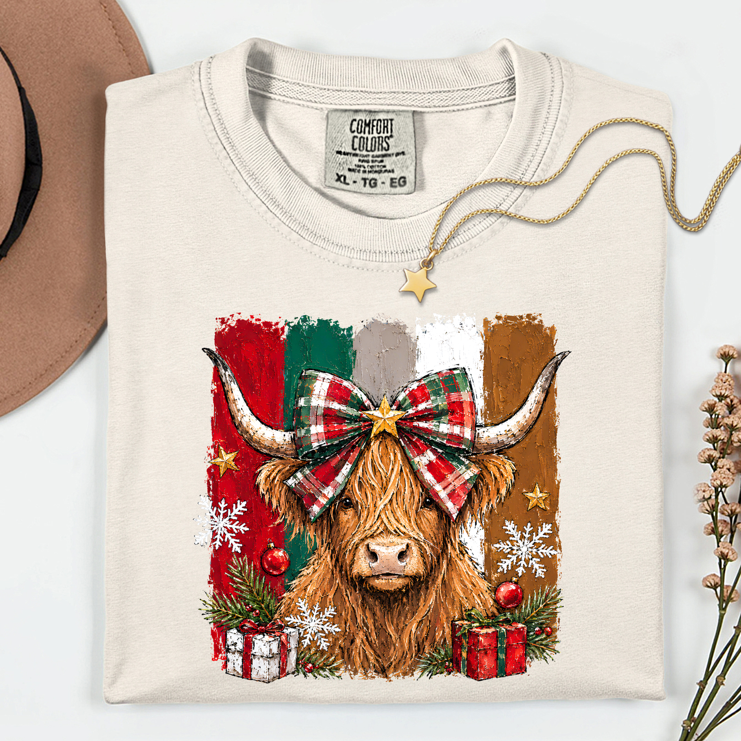 Christmas Cow 11 inch DTF TRANSFER