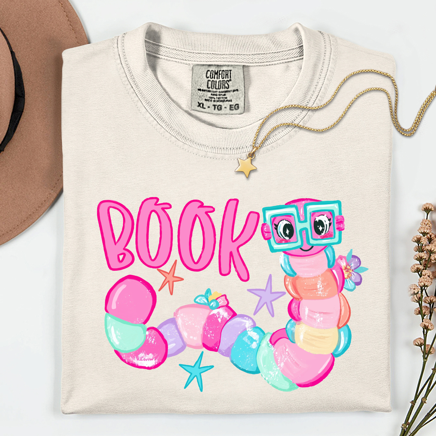 Book Worm 11 inch DTF TRANSFER