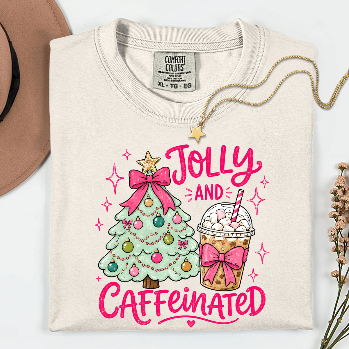 Jolly and Caffeinated 11 inch DTF TRANSFER