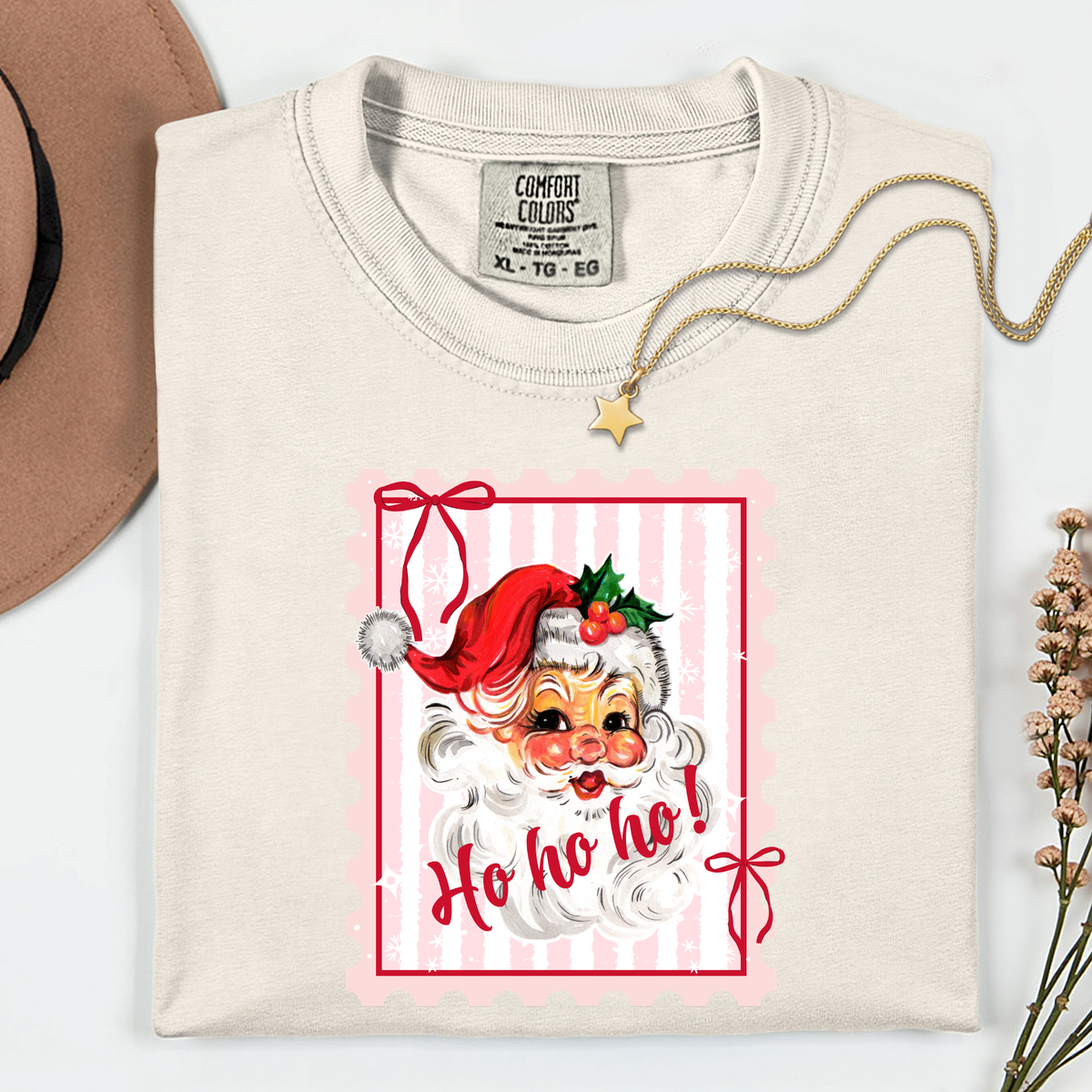 Ho Ho Ho Cheery Santa 11 inch DTF TRANSFER