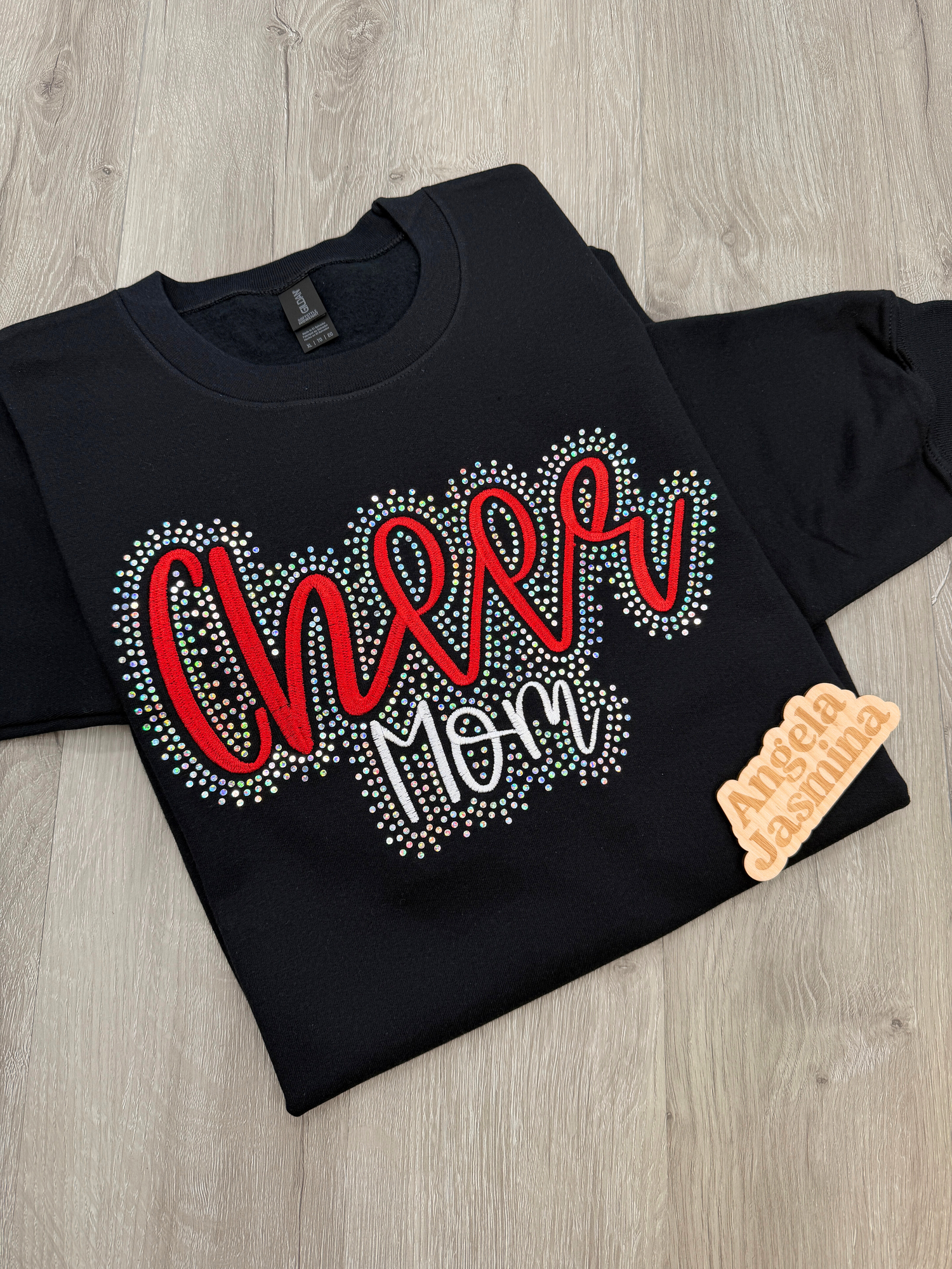 Custom Cheer Mom Embroidered & Bling Sweatshirt