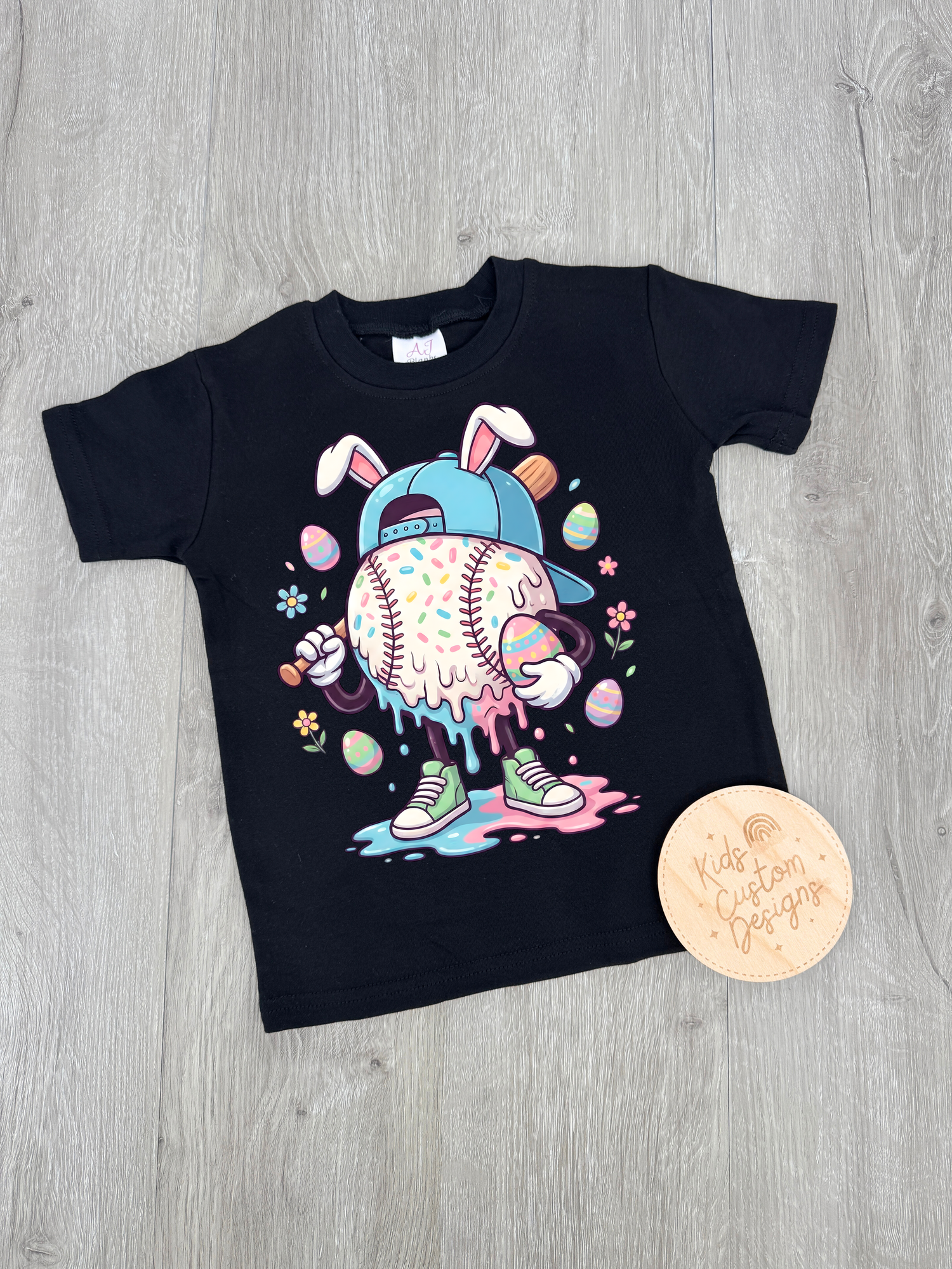 KIDS Baseball Easter Bunny DTF TRANSFER