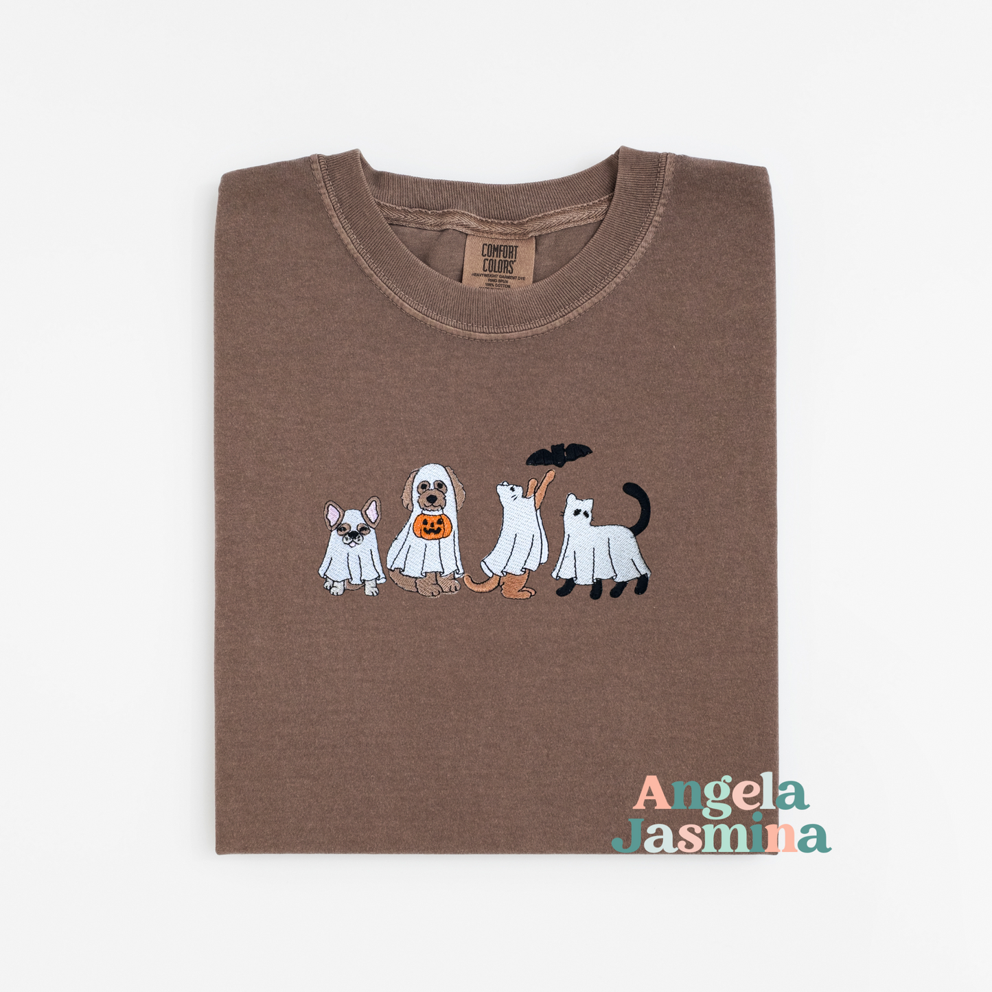 Halloween Animals Embroidered Comfort Colors Shirt