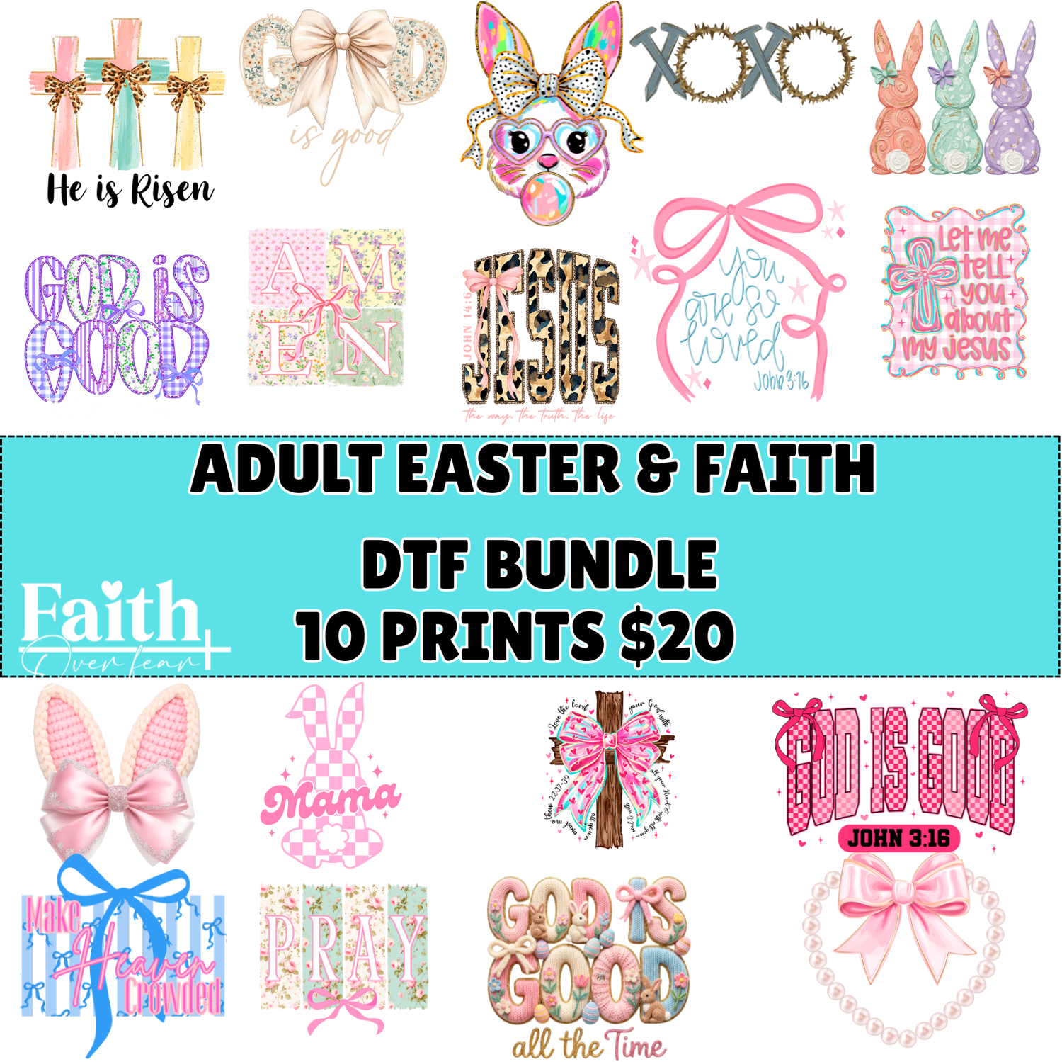 ADULT Easter & Faith DTF bundle