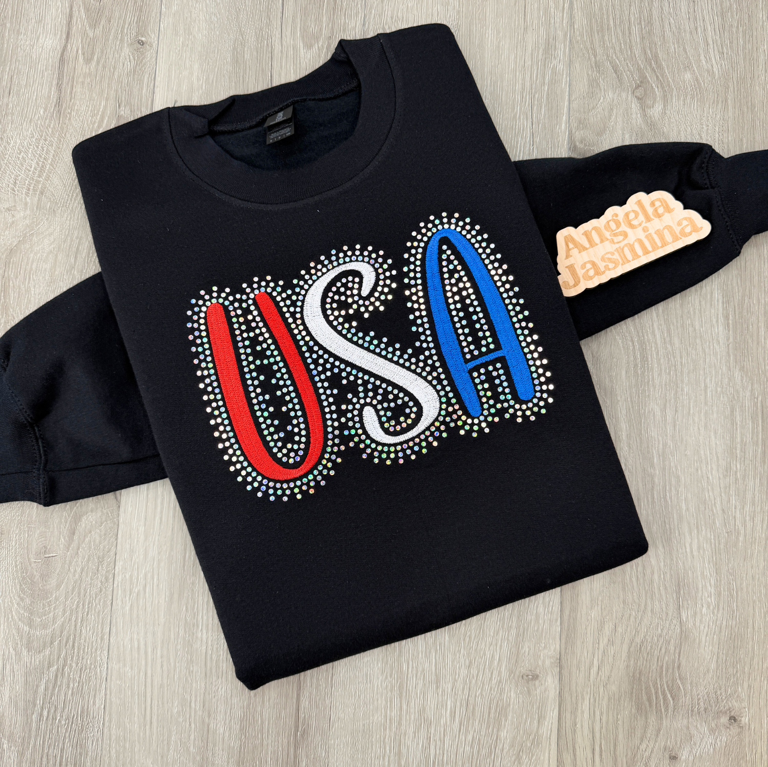 USA Embroidered and Bling Sweatshirt