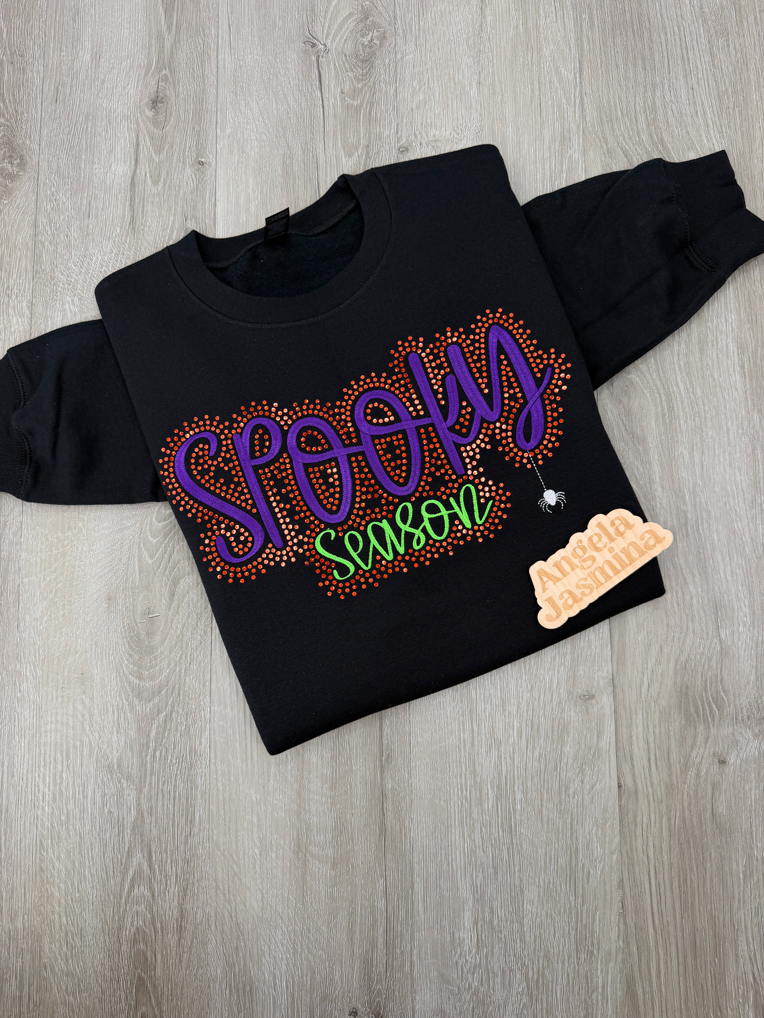 Spooky Season Embroidered & Bling Sweatshirt