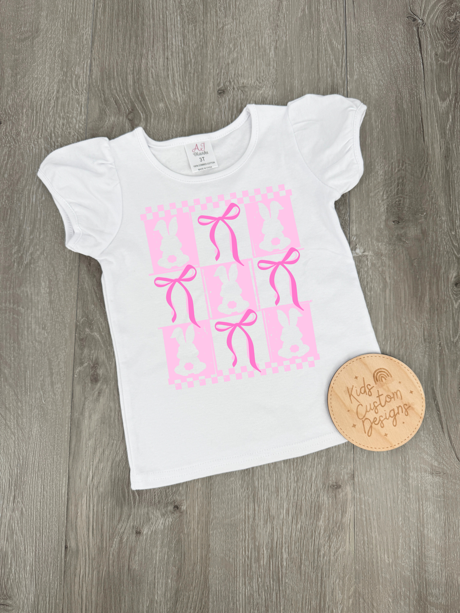 KIDS Checkered Bunny Bow DTF TRANSFER