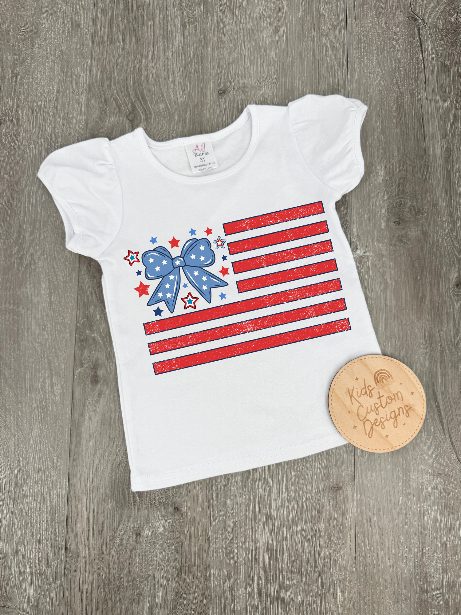KIDS USA Bow Flag DTF Transfer