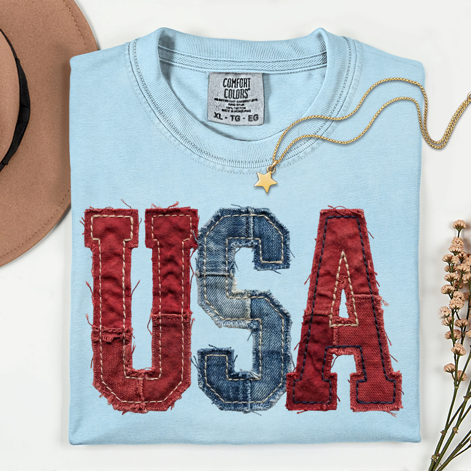 ADULT USA Faux Fabric DTF TRANSFER