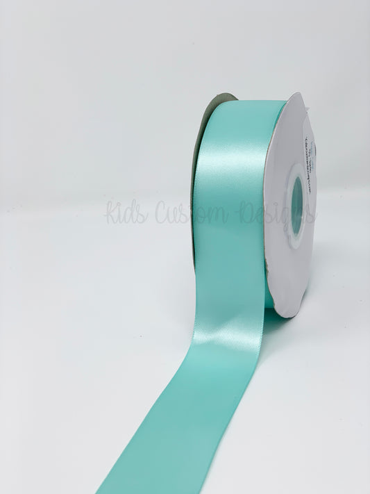 AQUA 1.5INCH  100 YD SATIN RIBBON