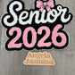Pink Senior 2026 Chenille Patch