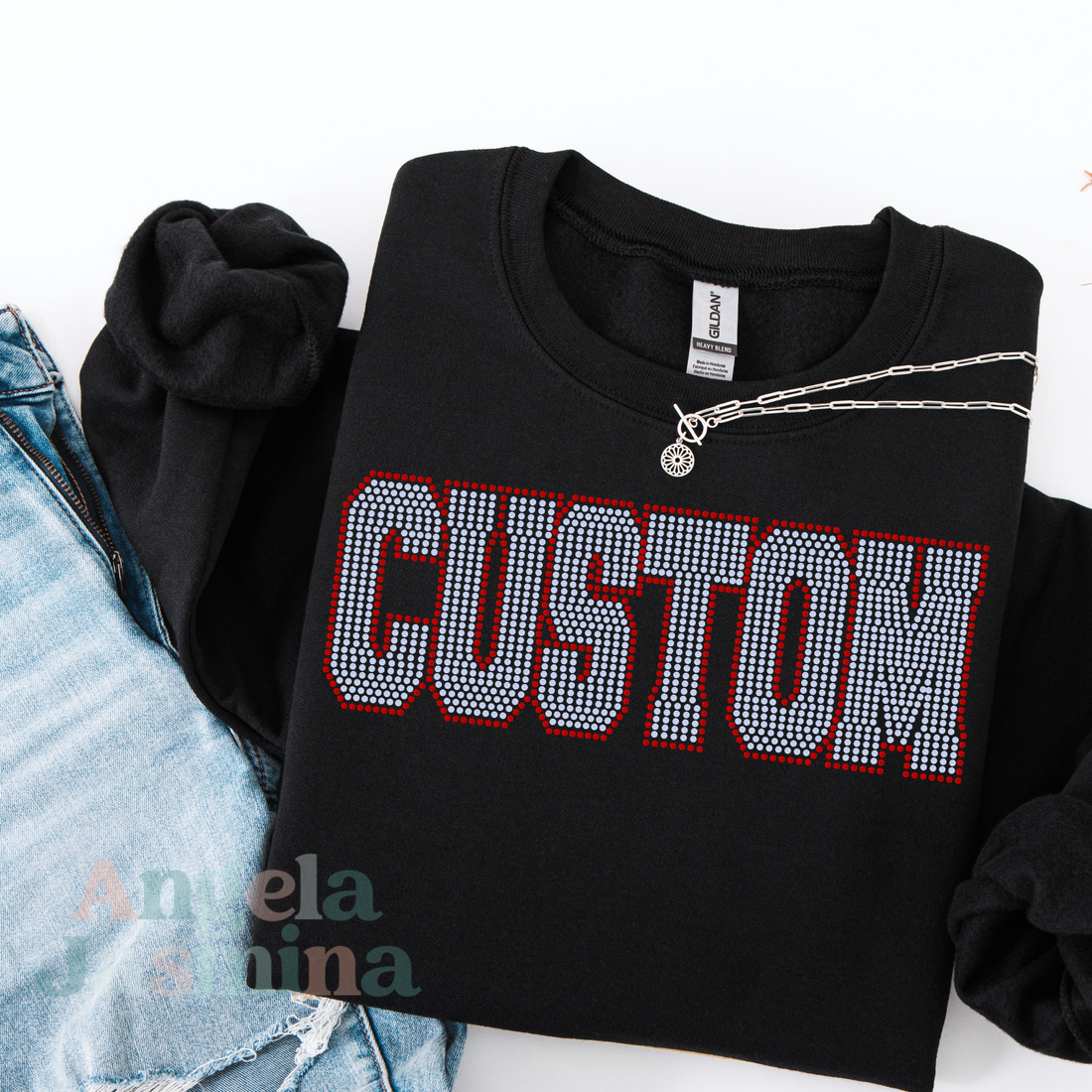 Custom WORD with Outline STRAIGHT SPANGLE ( TWO TRANSFERS ) – Angela ...