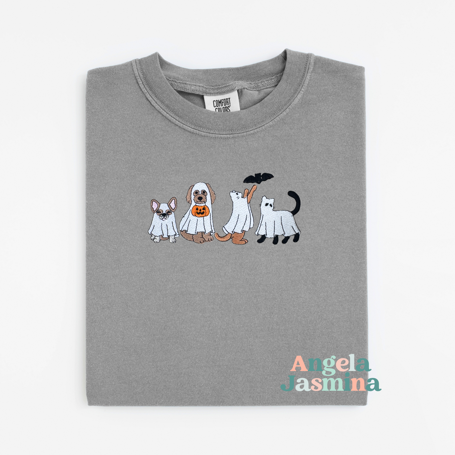 Halloween Animals Embroidered Comfort Colors Shirt