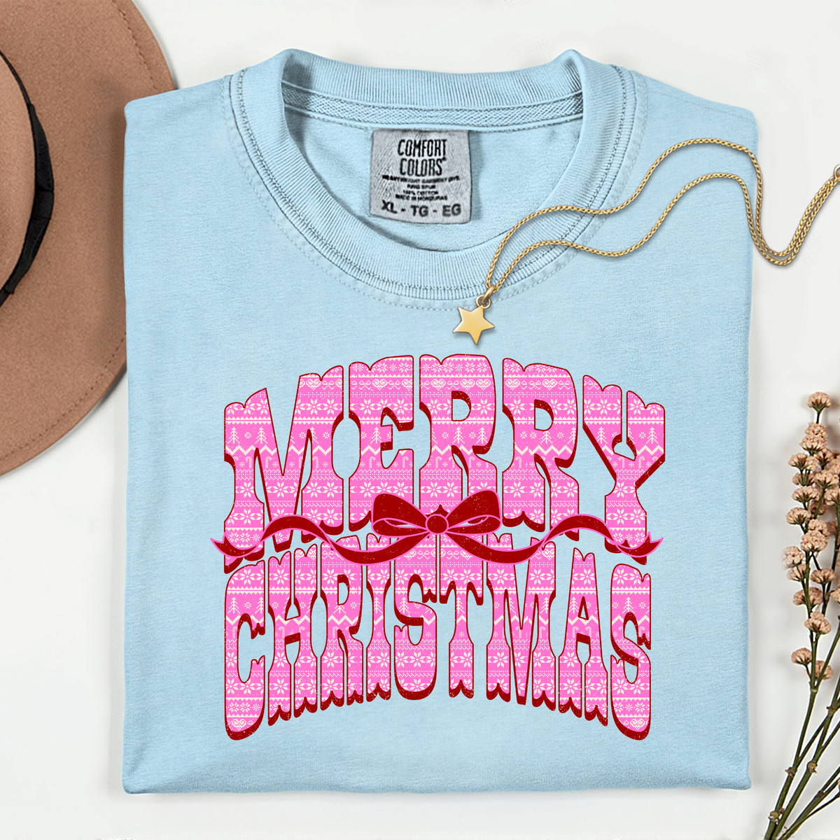 Merry Christmas Pattern 11 inch DTF TRANSFER