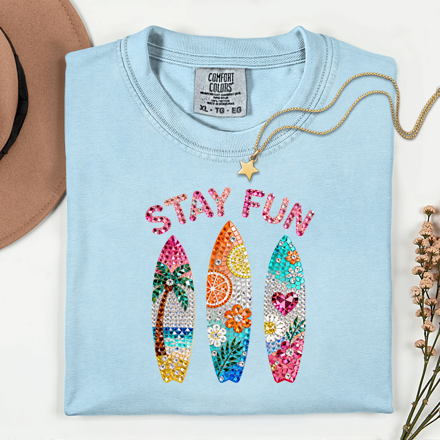 ADULT Stay Fun FAUX Rhinestones DTF TRANSFER