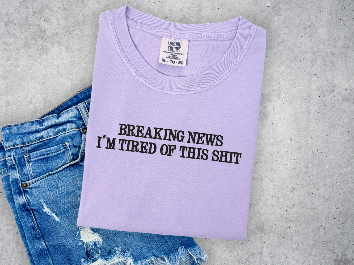 Breaking News Embroidered Comfort Colors Shirt