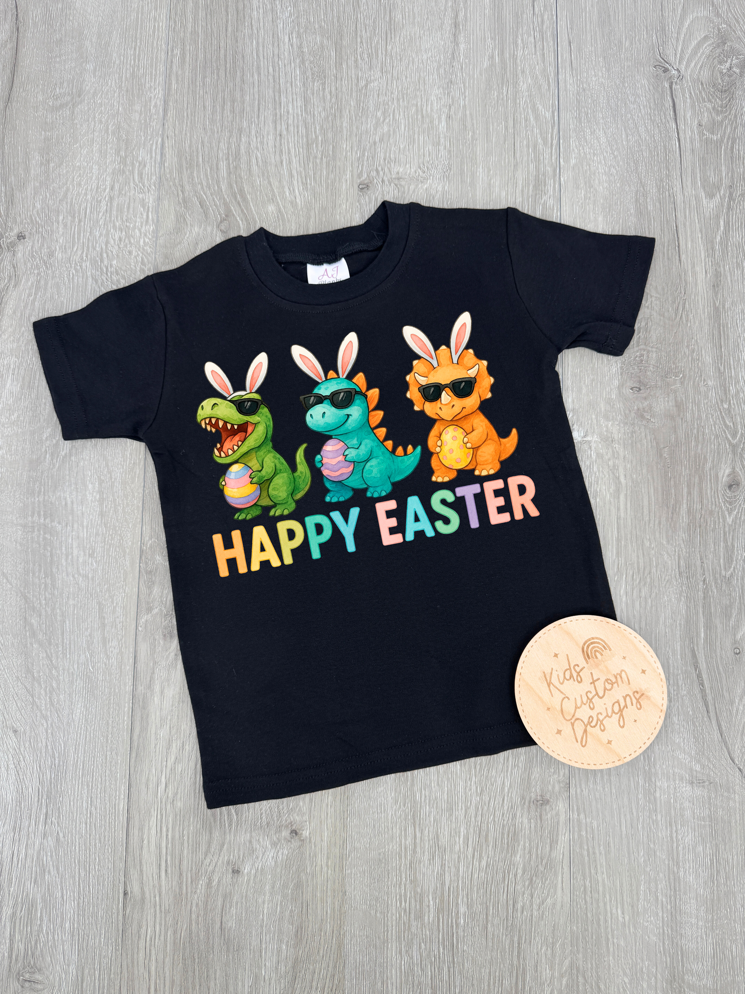 KIDS Happy Easter Bunny Dinosaurs DTF TRANSFER