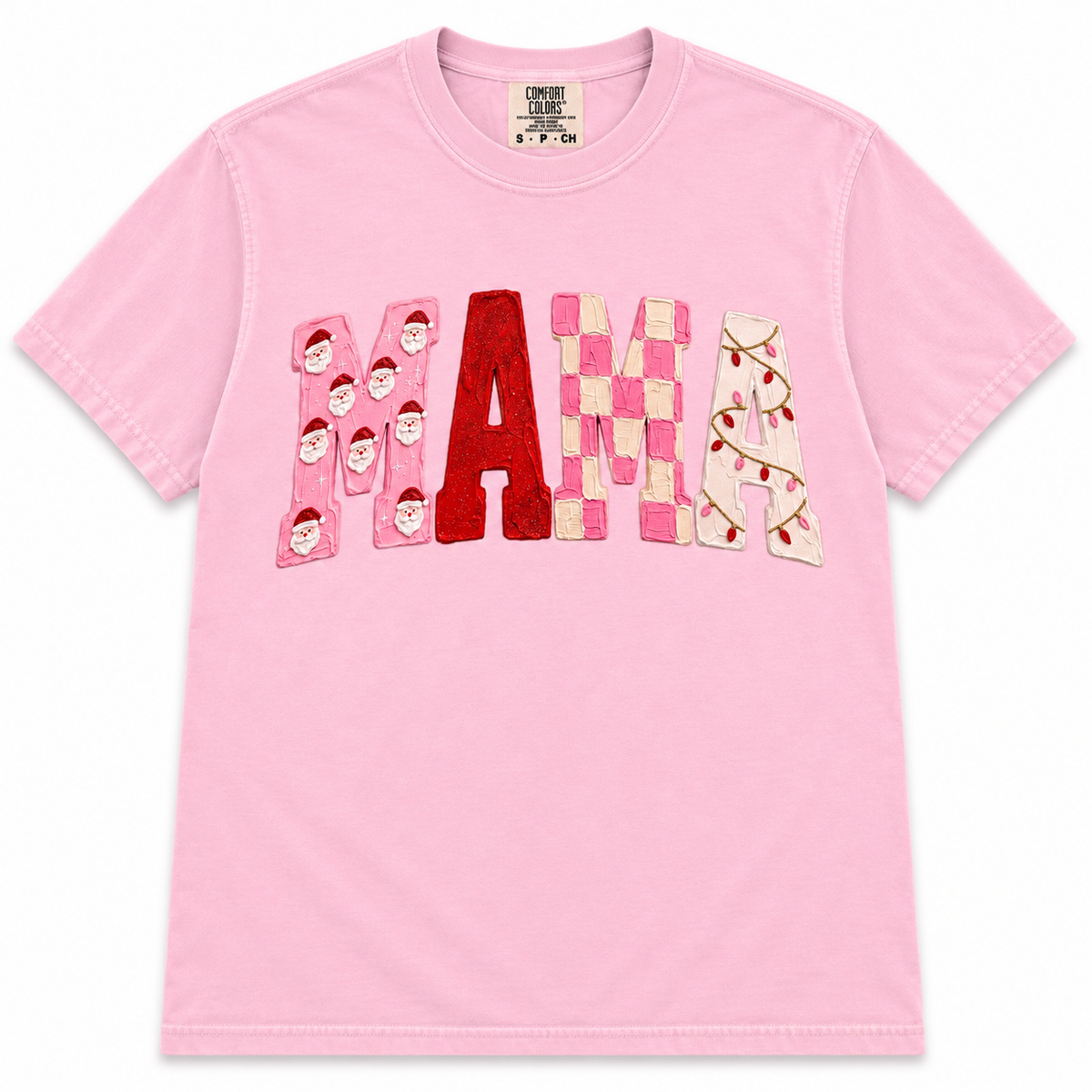 Mama Pink Christmas Comfort Colors Shirt