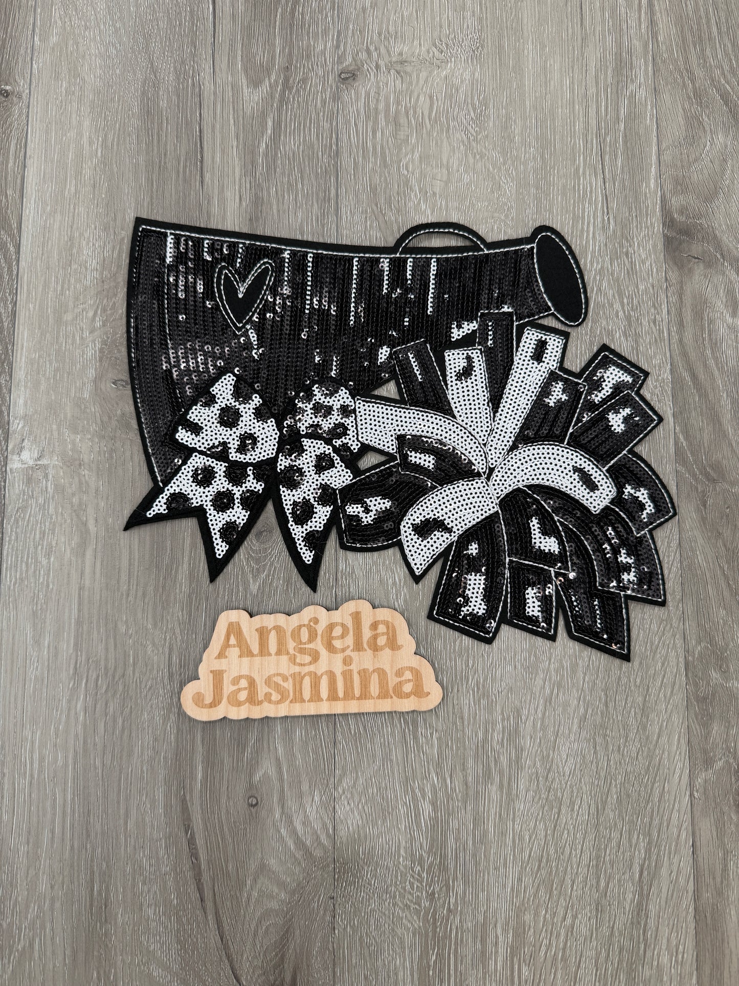 Cheer megaphone poms sequins Patch