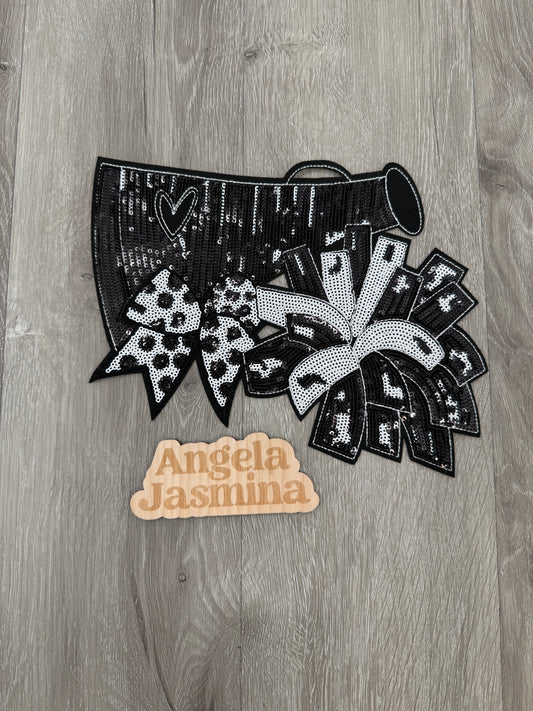 Cheer megaphone poms sequins Patch