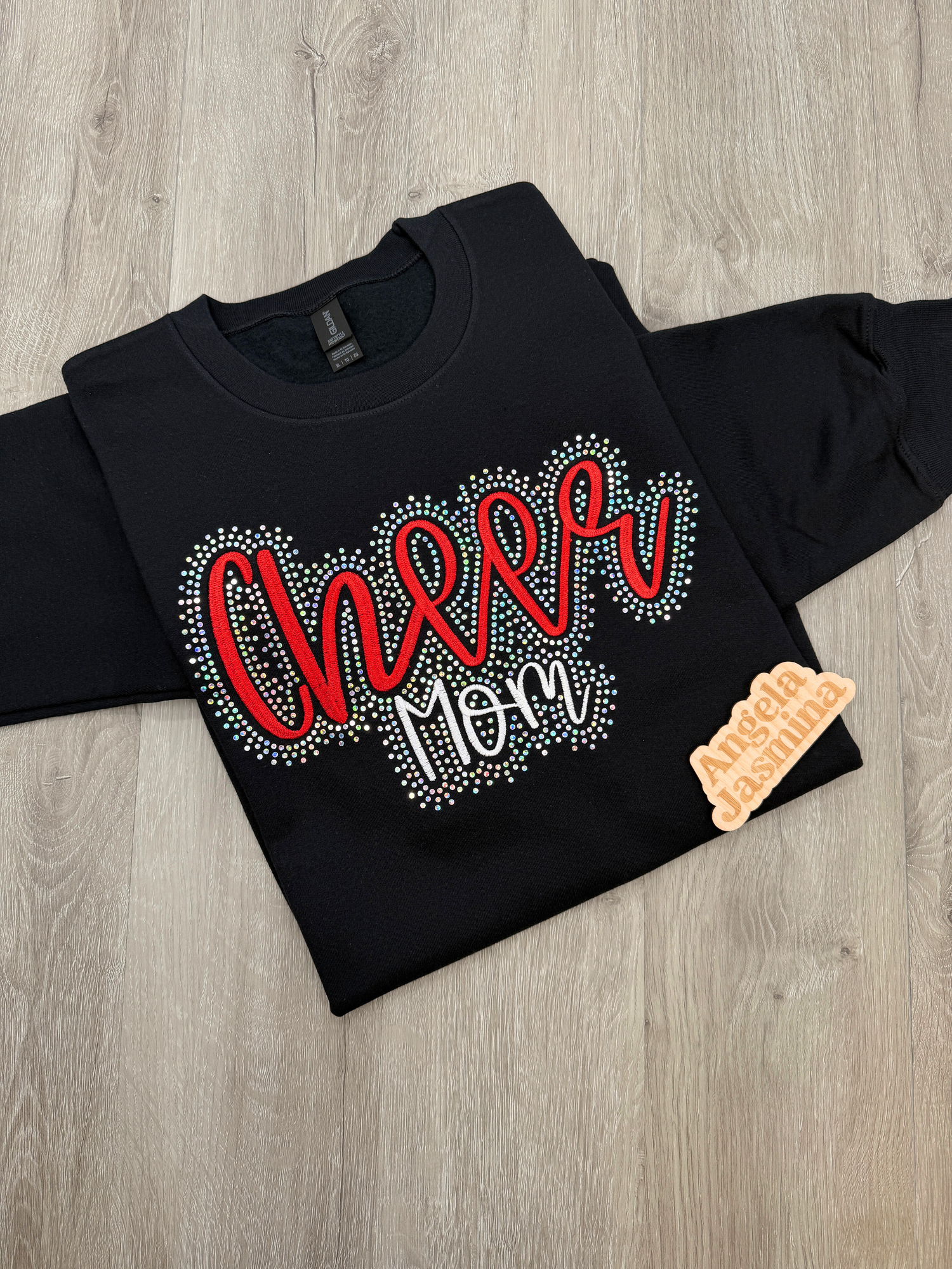 Custom Cheer Mom Embroidered & Bling Sweatshirt