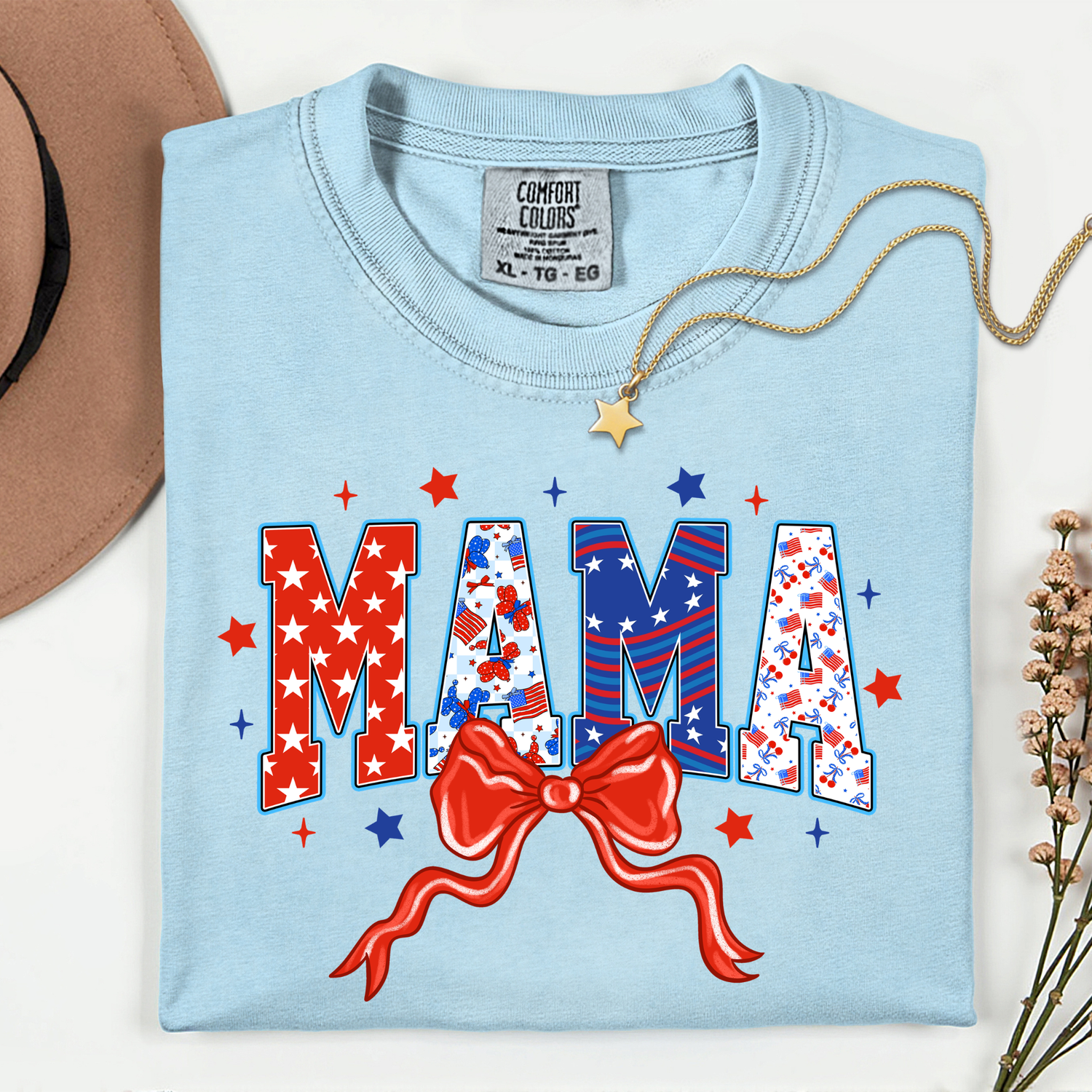 ADULT Mama USA Bow DTF TRANSFER