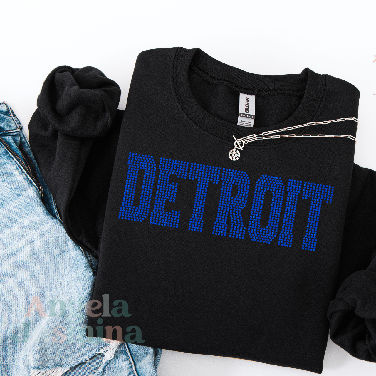 DETROIT Straight SINGLE Custom Color SPANGLE Transfer