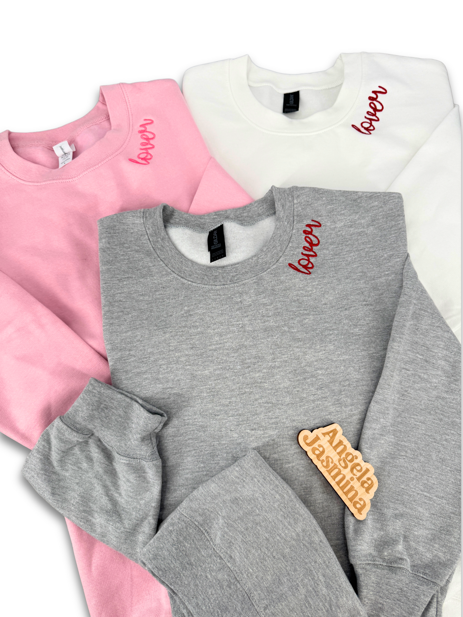 Lover Collar Embroidered Sweatshirt