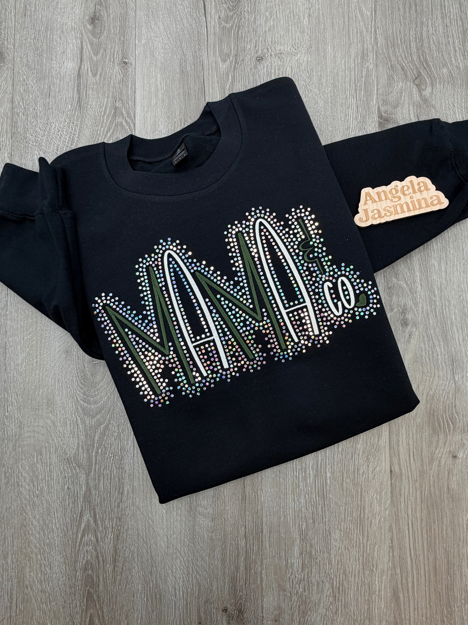 Custom Mama & Co. Embroidered & Bling Sweatshirt