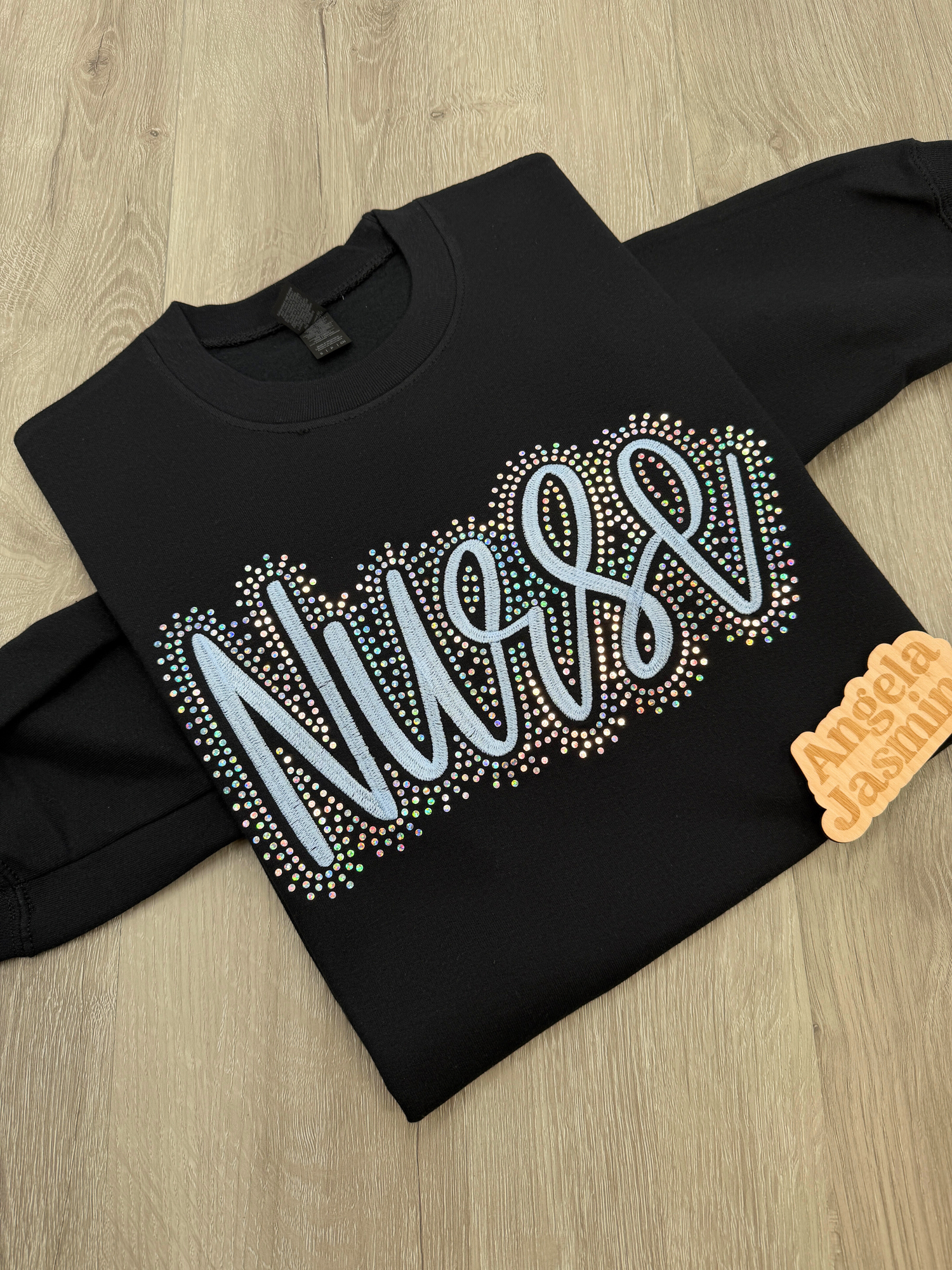 Custom Nurse Embroidered & Bling Sweatshirt